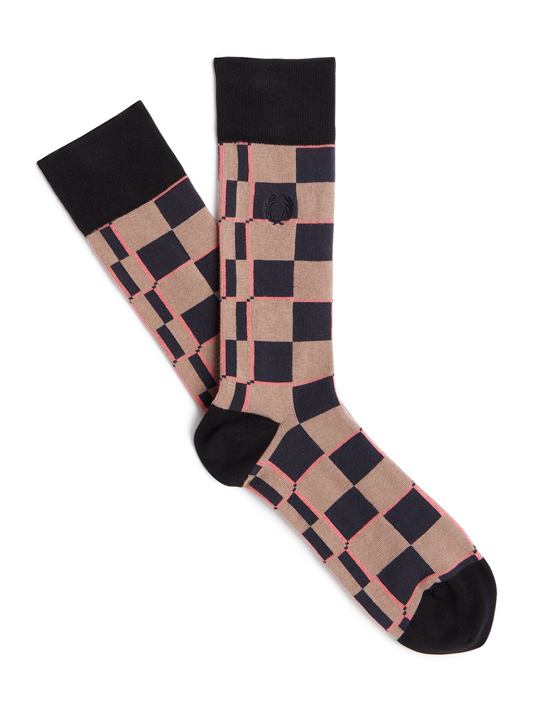 

Fred Perry Men Checked Cotton Calf Length Socks, Pink