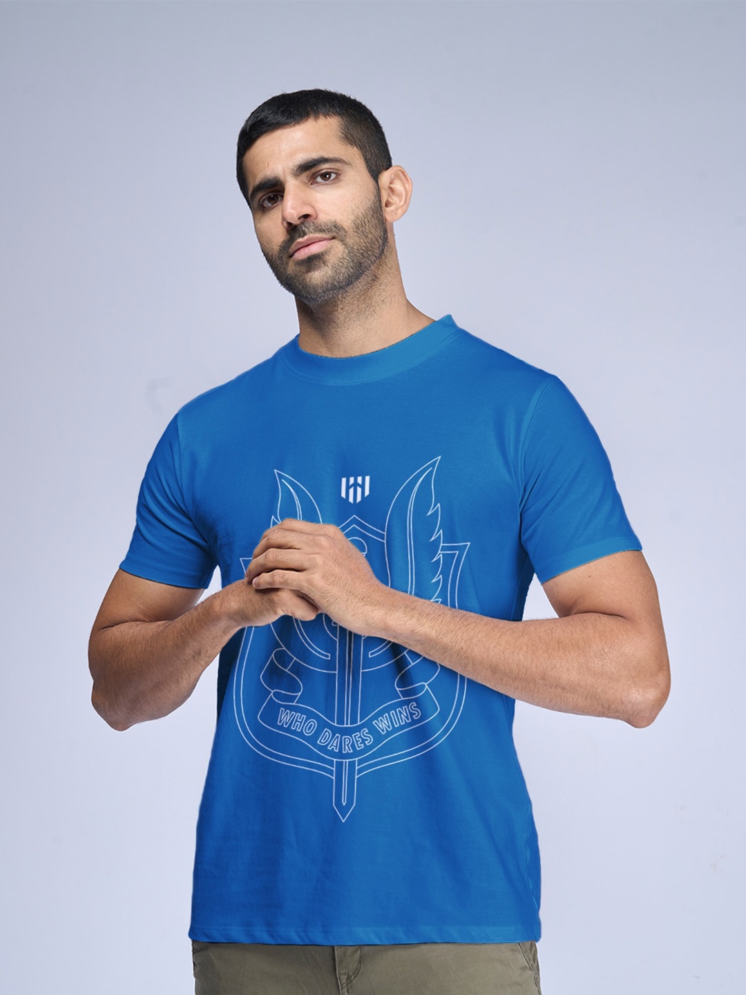 

Aero Armour Unisex Graphic Printed Pure Cotton T-shirt, Blue