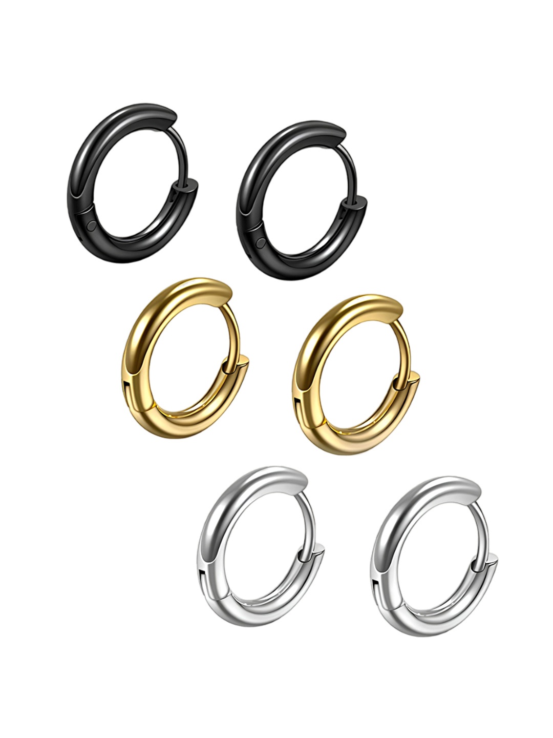 

KARISHMA KREATIONS Set Of 3 Gold-Plated Contemporary Hoop Earrings