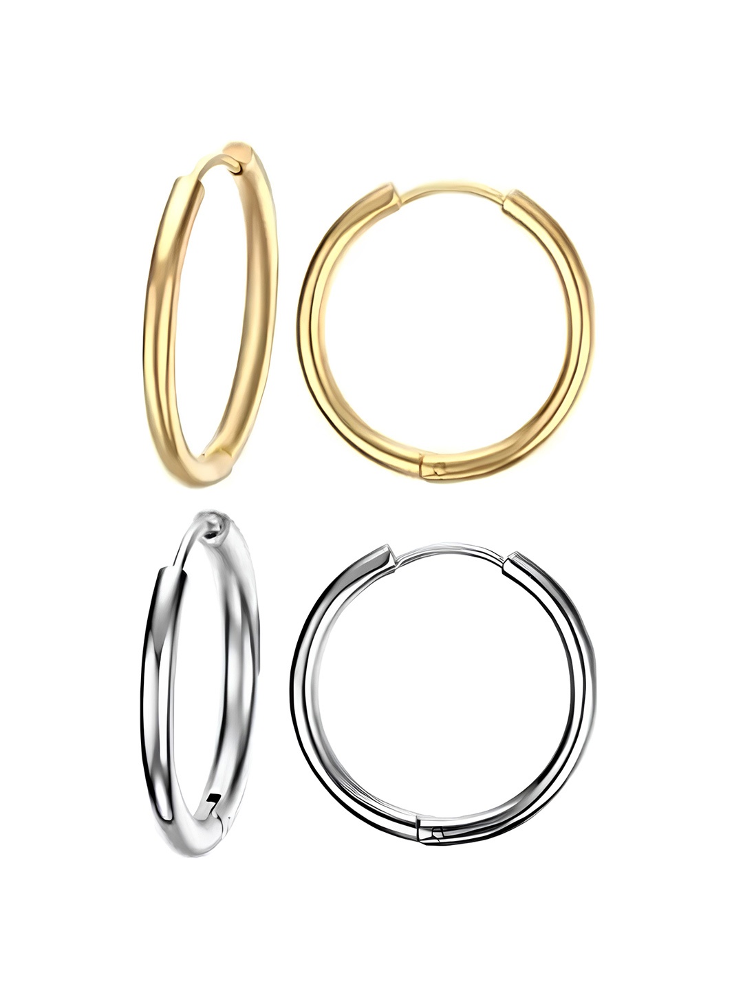 

KARISHMA KREATIONS Set Of 2 Gold-Plated Contemporary Hoop Earrings