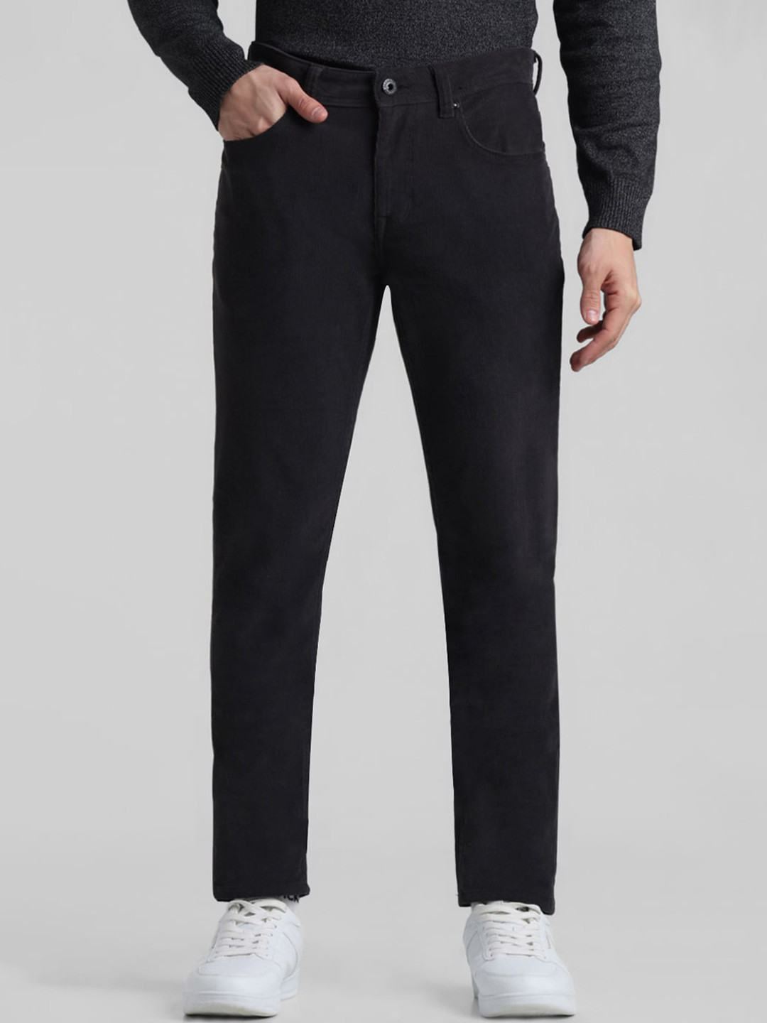 

Jack & Jones Men Mid-Rise Slim Fit Chinos Trousers, Black