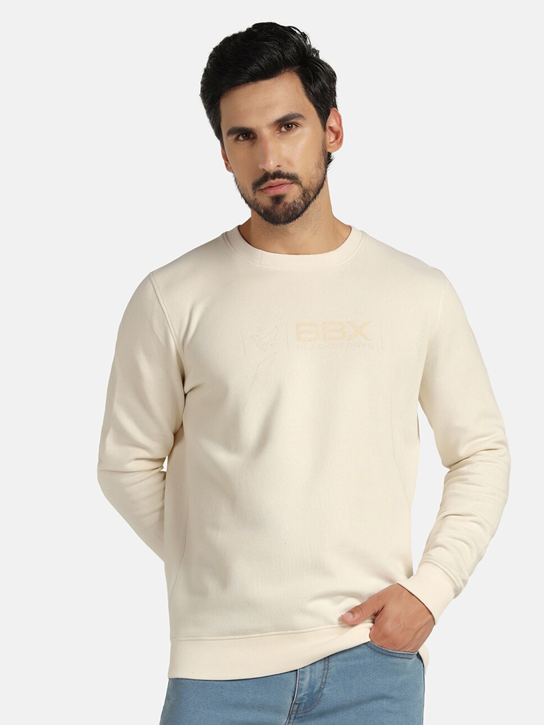 

Blackberrys Round Neck Pullover Sweatshirt, Off white