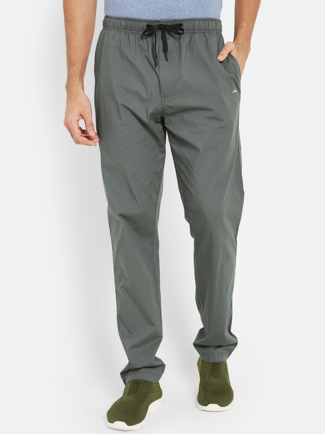 

Octave Men Mid-Rise Cotton Track Pants, Grey