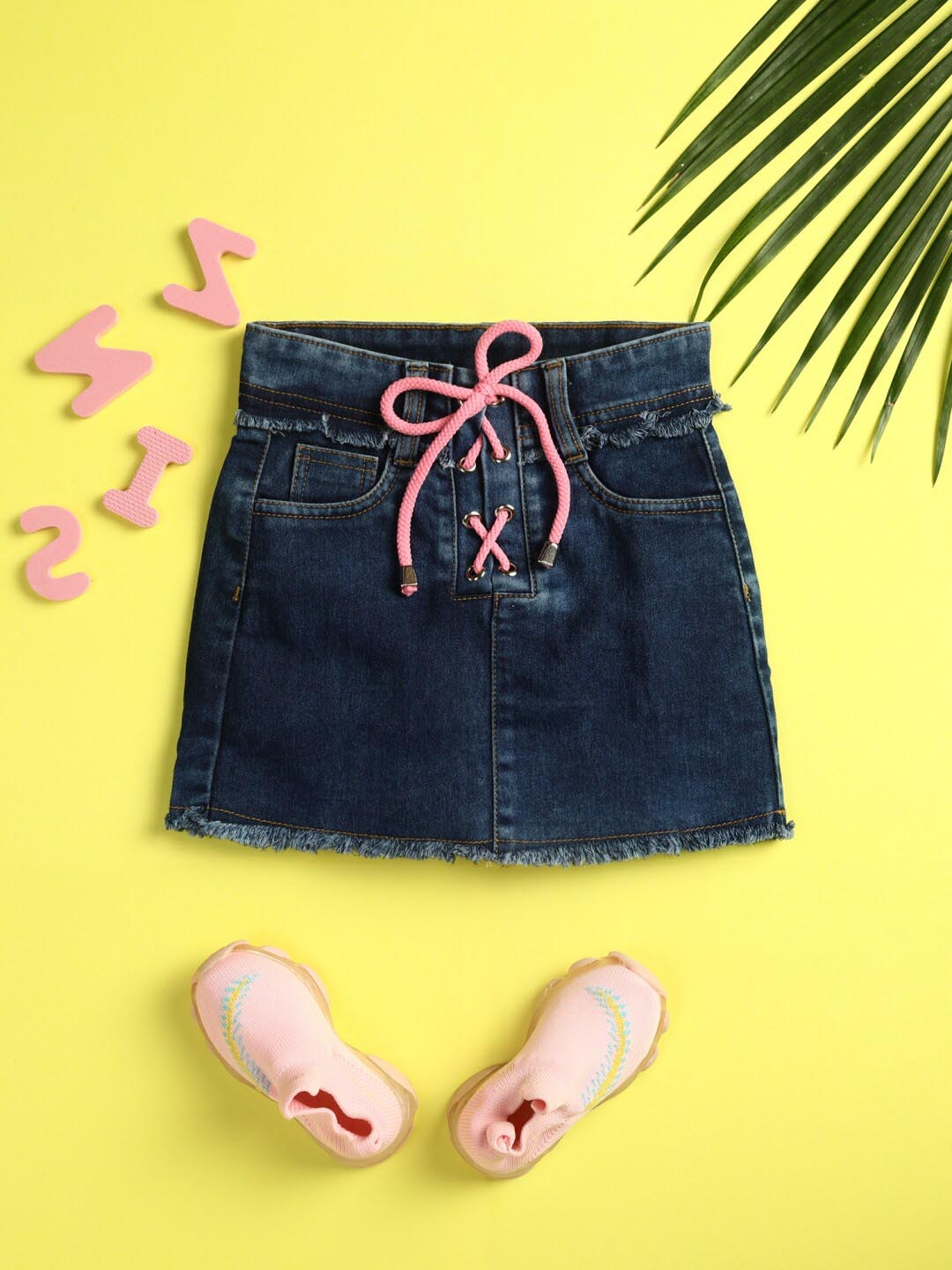 

V-Mart Girls A-Line Mini Denim Skirt, Blue