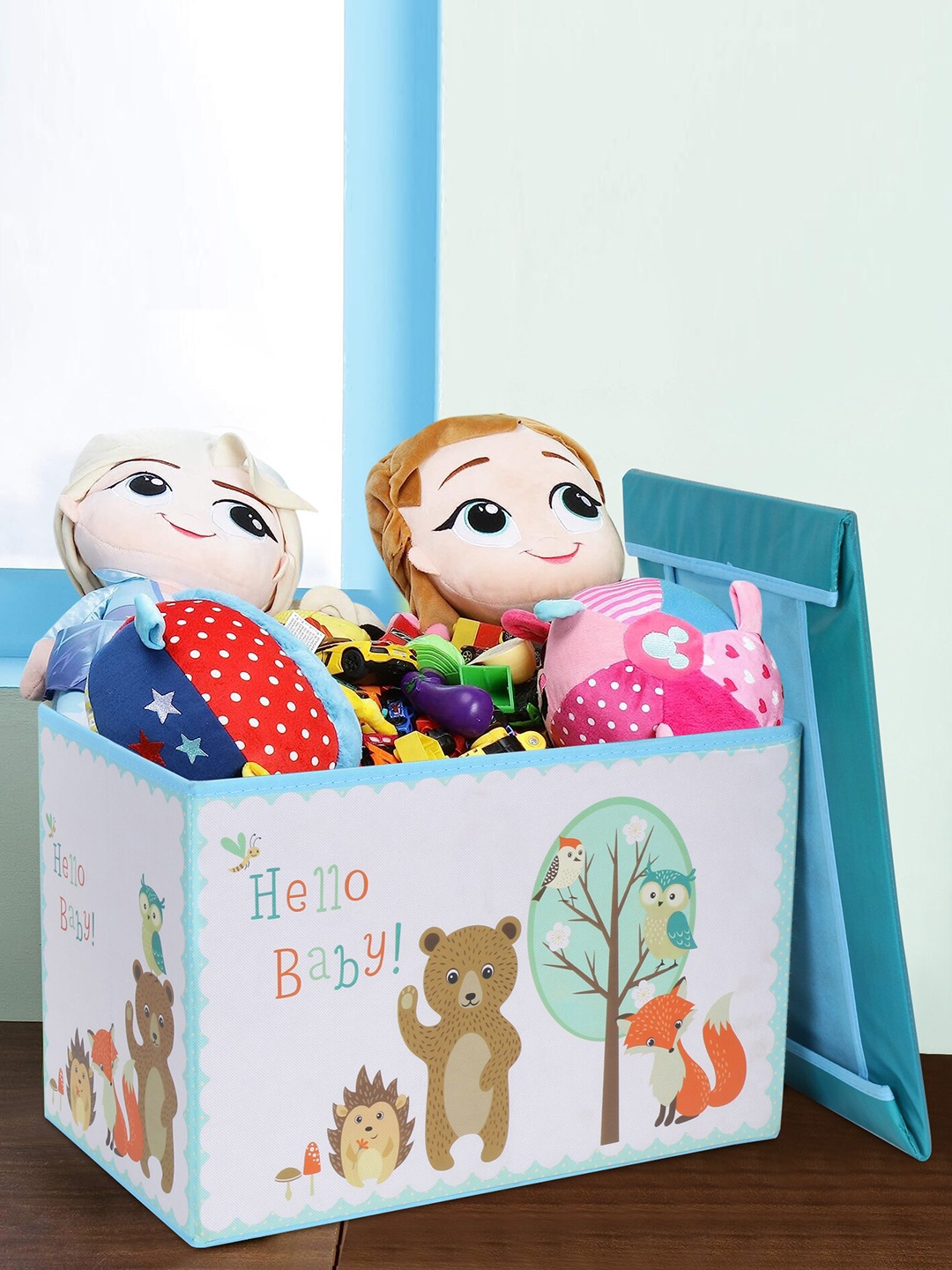 

POKORY Blue Foldable Toy Storage with Lid