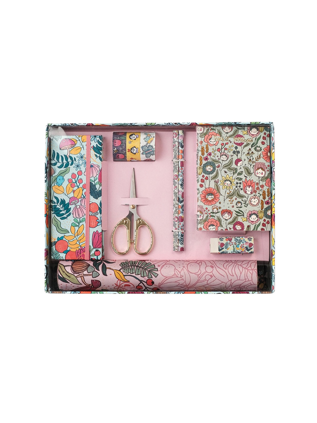 

Alicia Souza Printed 2024 Birdie Floral Desk Accessories Kit, Pink