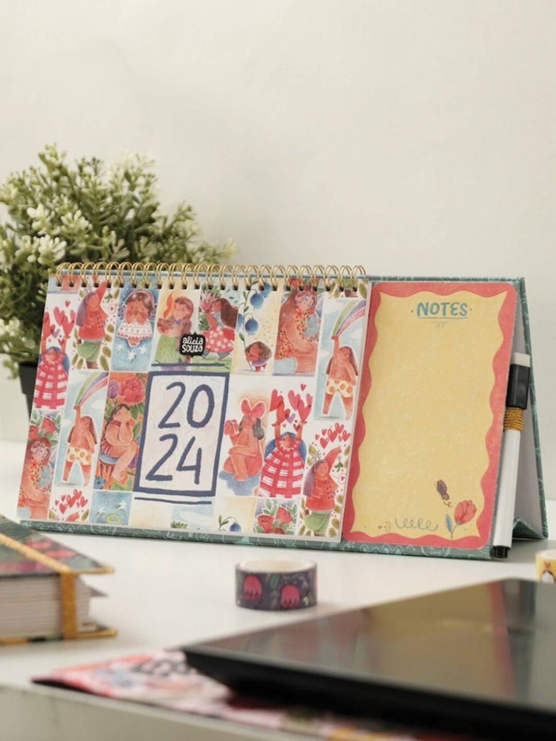 

Alicia Souza Printed 2024 Desk Calendar, White