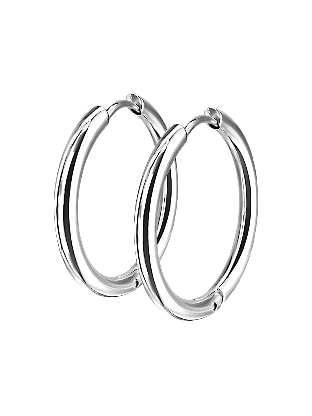 

KARISHMA KREATIONS Men Silver-Plated Stainless Steel Hoop Earrings