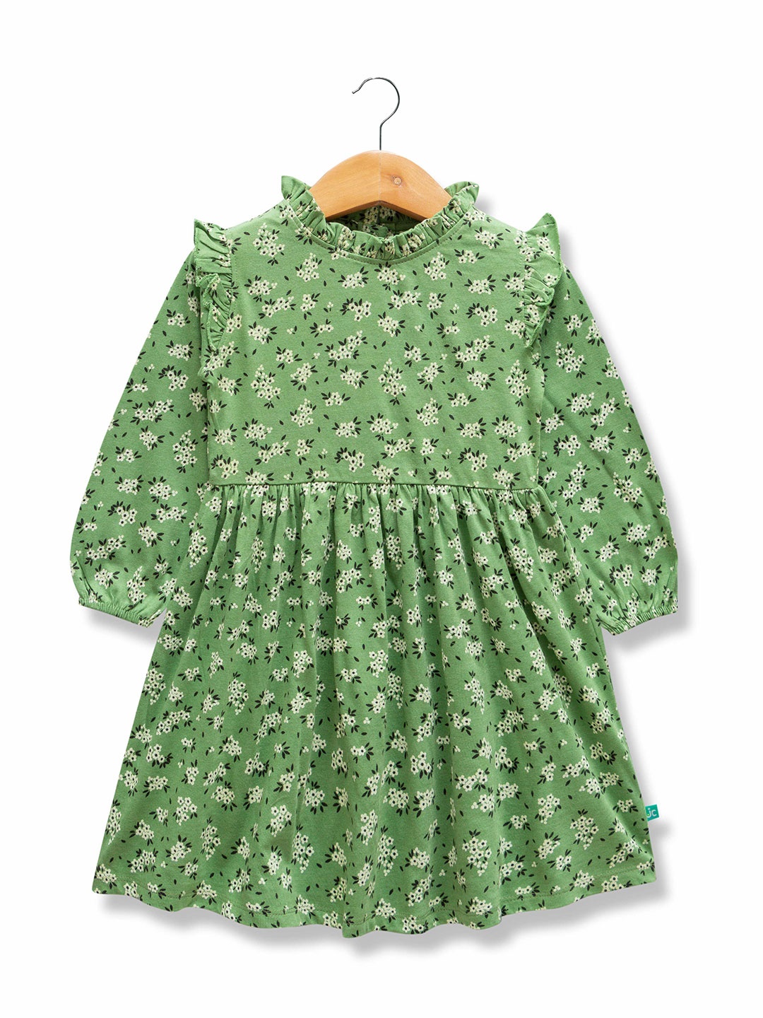 

JusCubs Girls Floral Printed Fit & Flare Dress, Green