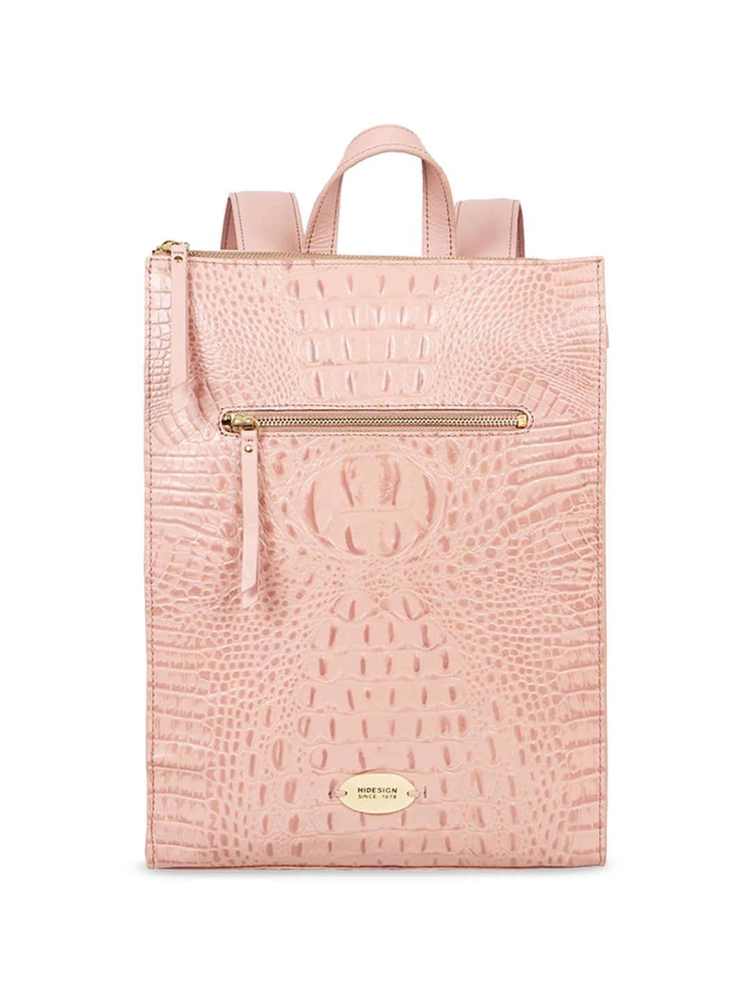 

Hidesign Textured Leather Backpack, Pink