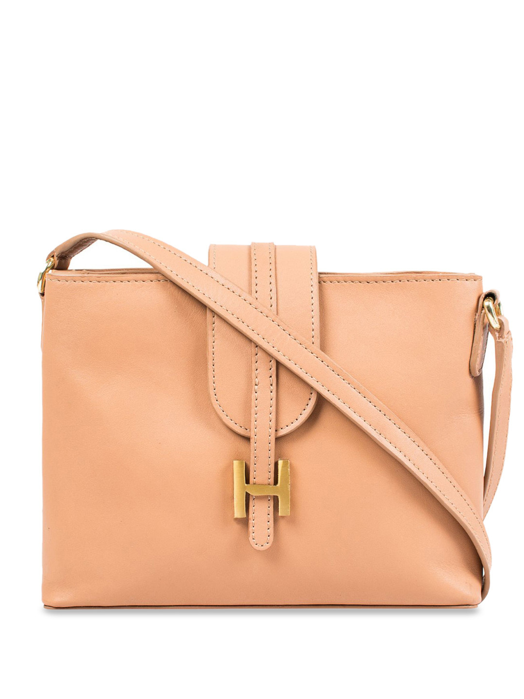 

Hidesign White Leather Structured Sling Bag