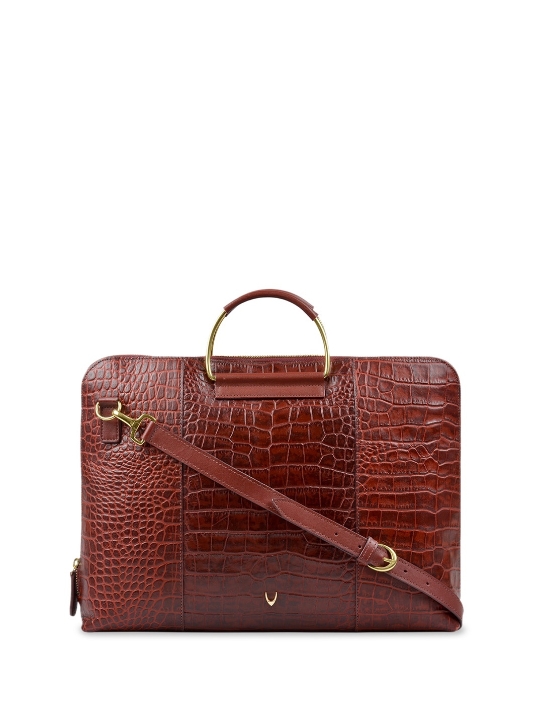 

Hidesign Textured Leather Structured Sling Bag, Red