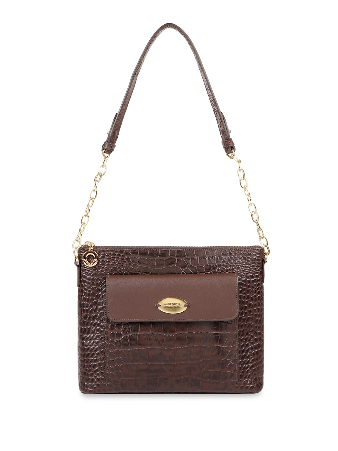 

Hidesign Animal Textured Leather Structured Shoulder Bag, Brown