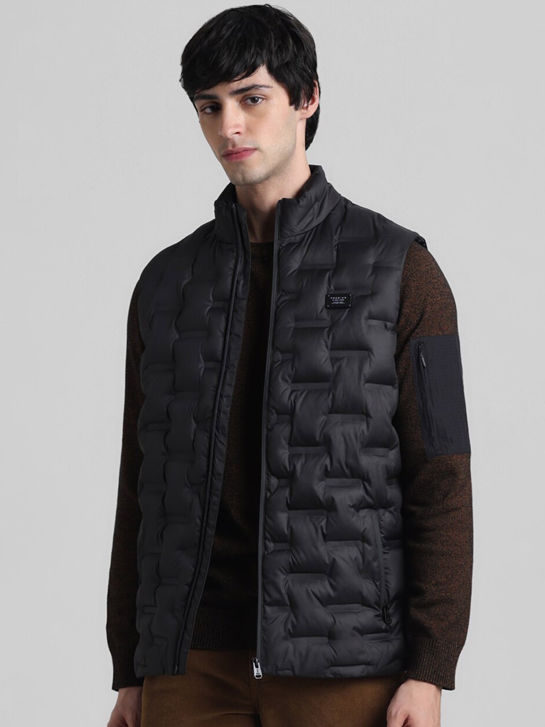 

Jack & Jones Mock Collar Padded Jacket, Black