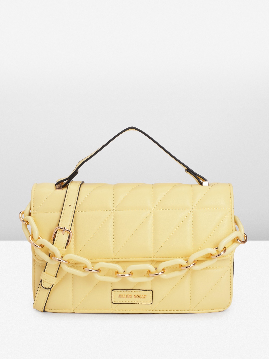

Allen Solly Women Quilted Satchel, Yellow