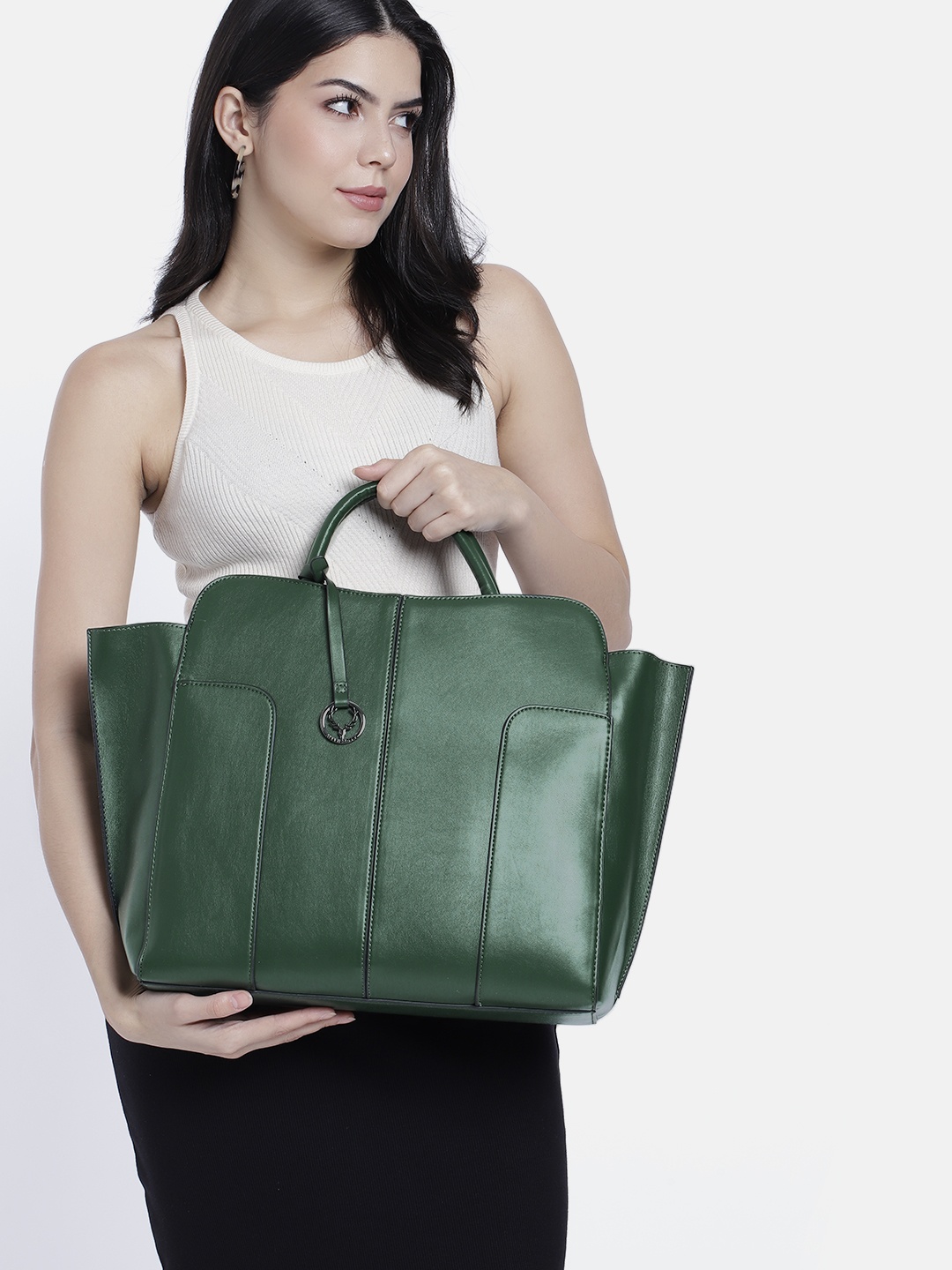 

Allen Solly Women Solid Laptop Bag, Green