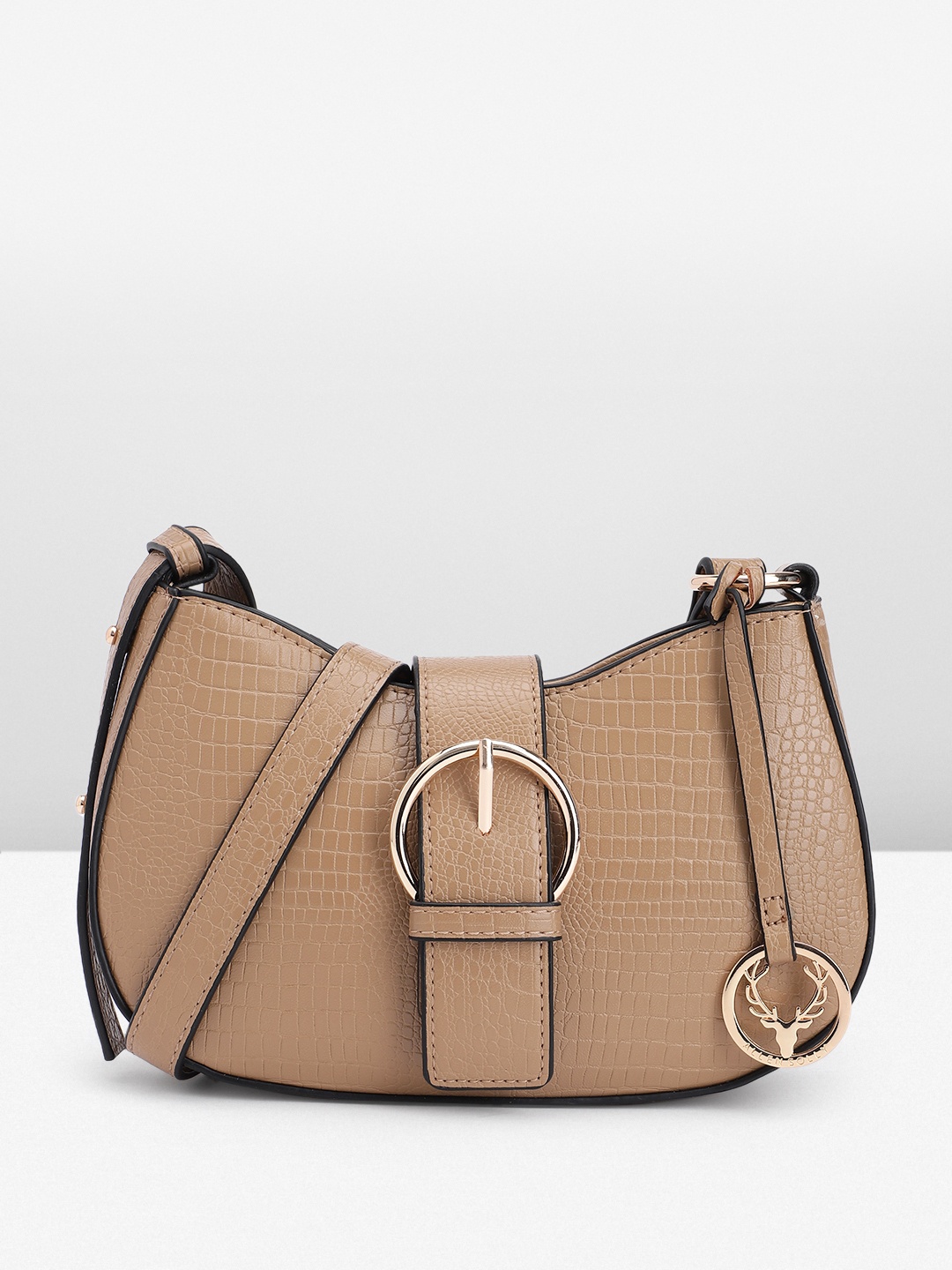 

Allen Solly Animal Textured Structured Sling Bag, Beige