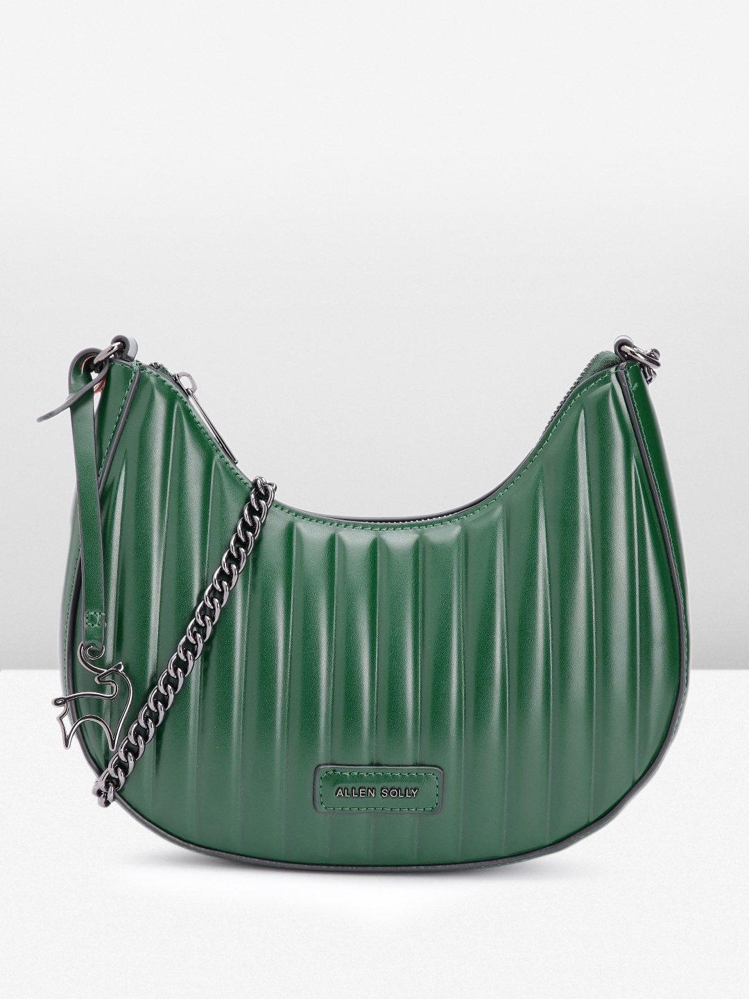 

Allen Solly Self Design Sling Bag, Green