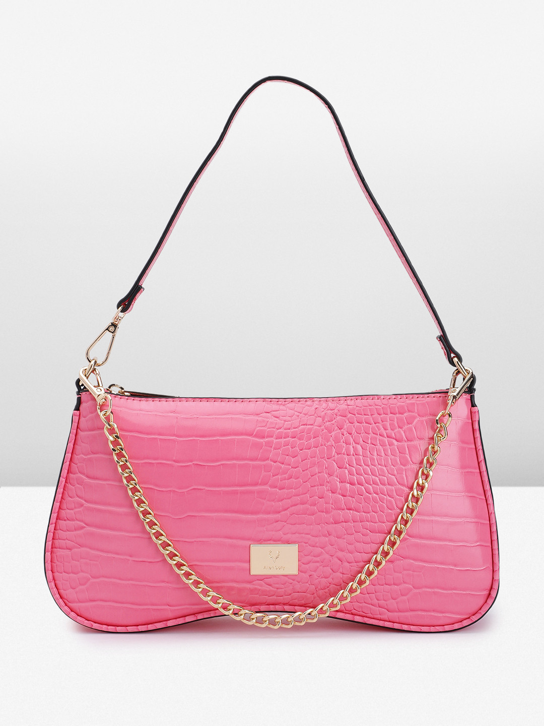 

Allen Solly Animal Textured Structured Shoulder Bag, Pink