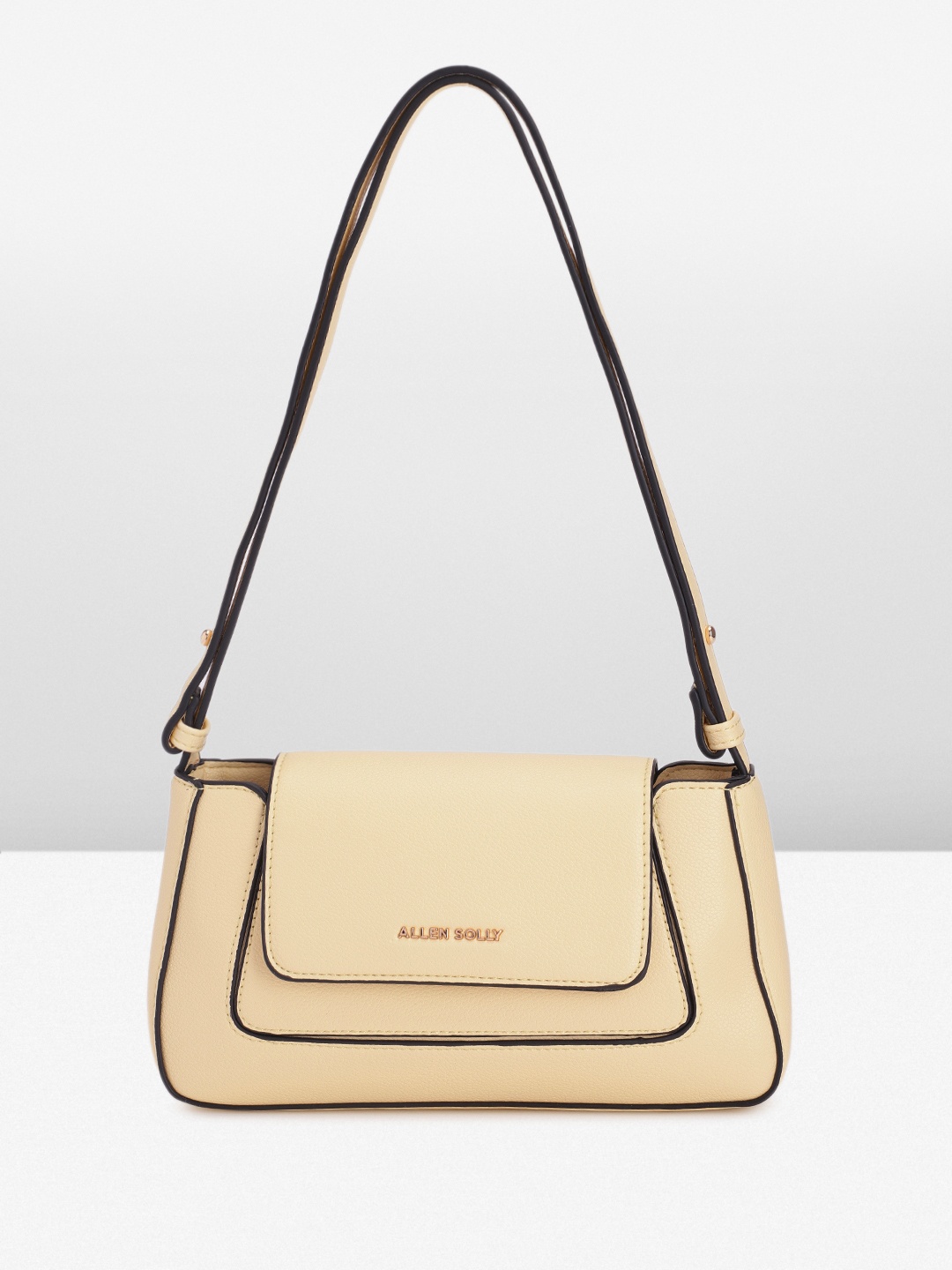 

Allen Solly Textured Structured Baguette Bag, Yellow