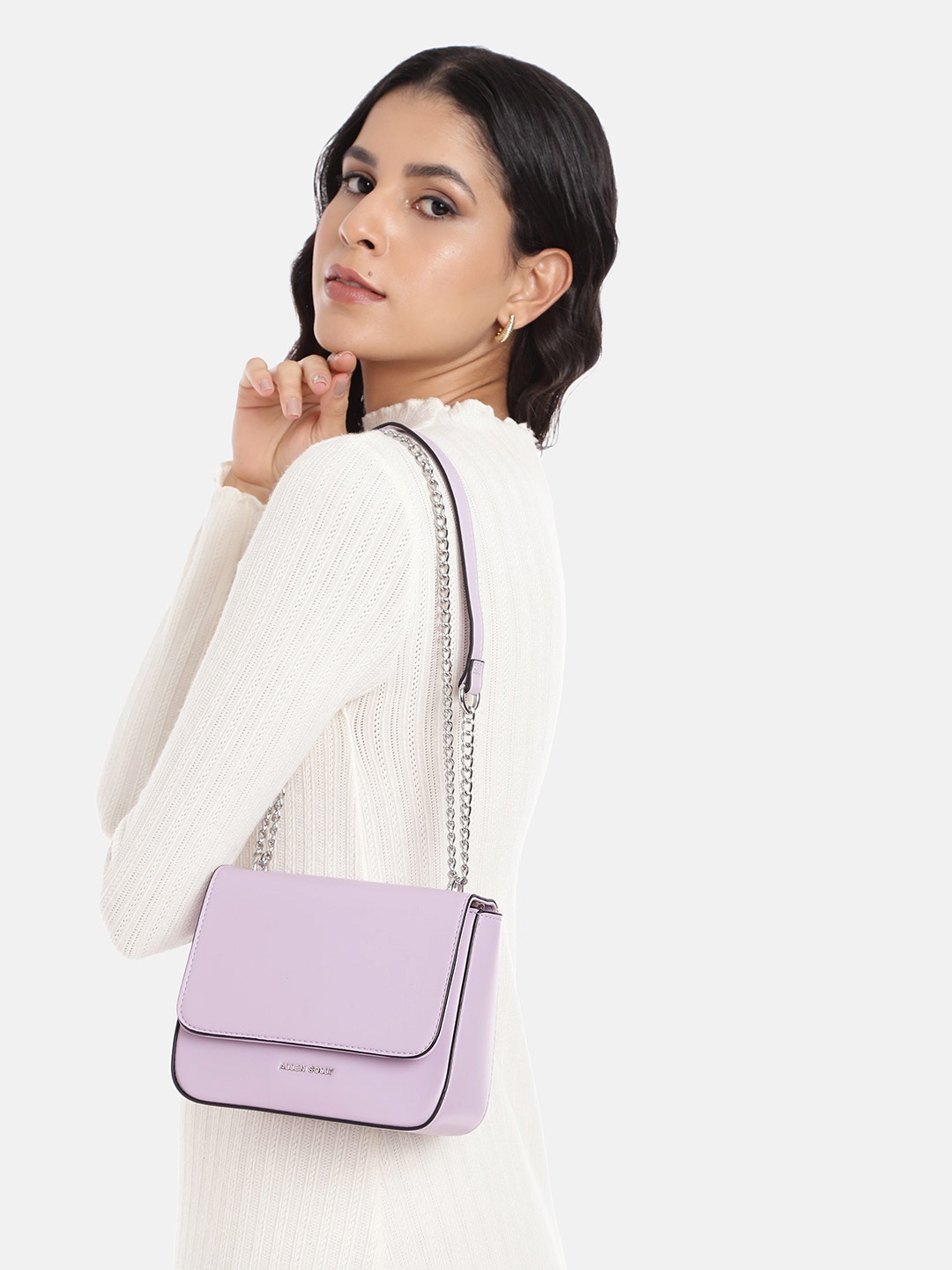 

Allen Solly Structured Sling Bag, Lavender