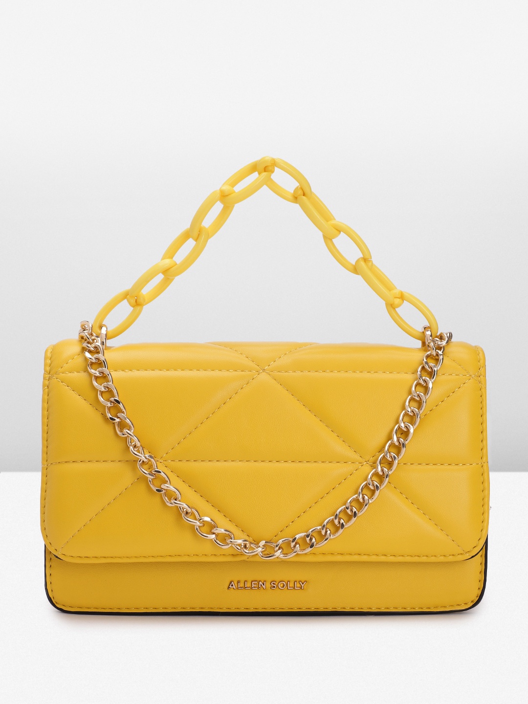 

Allen Solly Quilted Satchel, Mustard