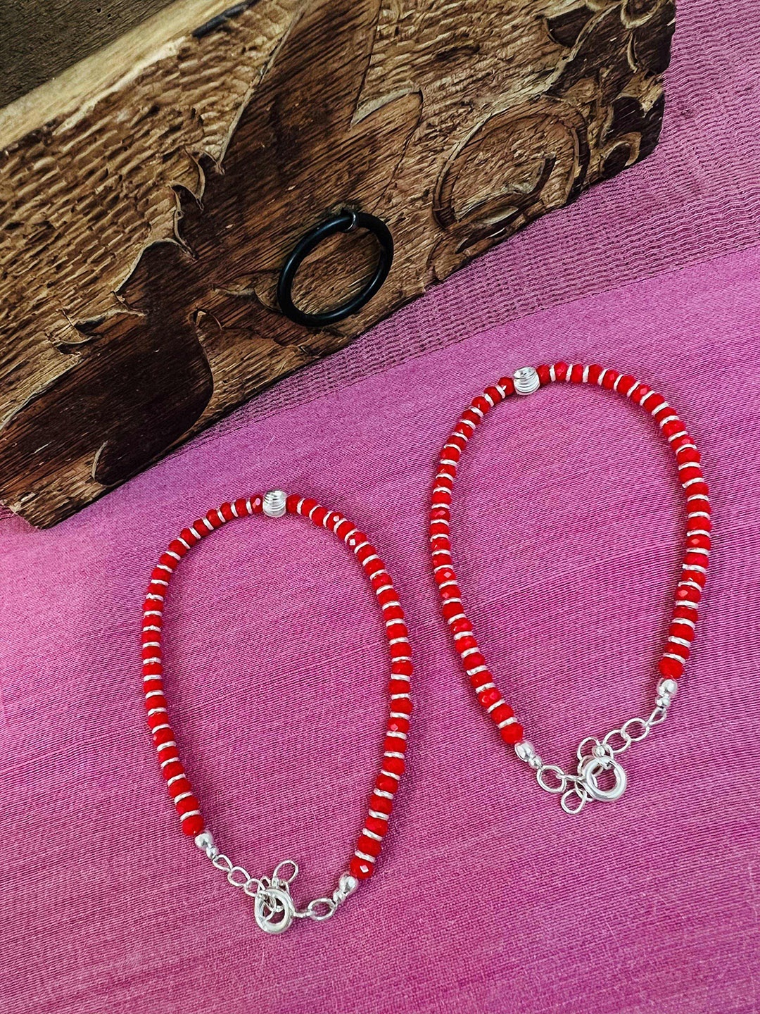

Arte Jewels Kids 925 Sterling Silver Beads Anklet