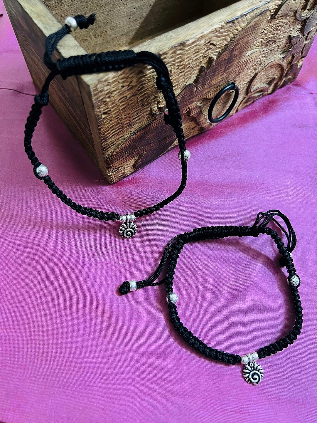 

Arte Jewels Set of 2 925 Sterling Silver Anklet