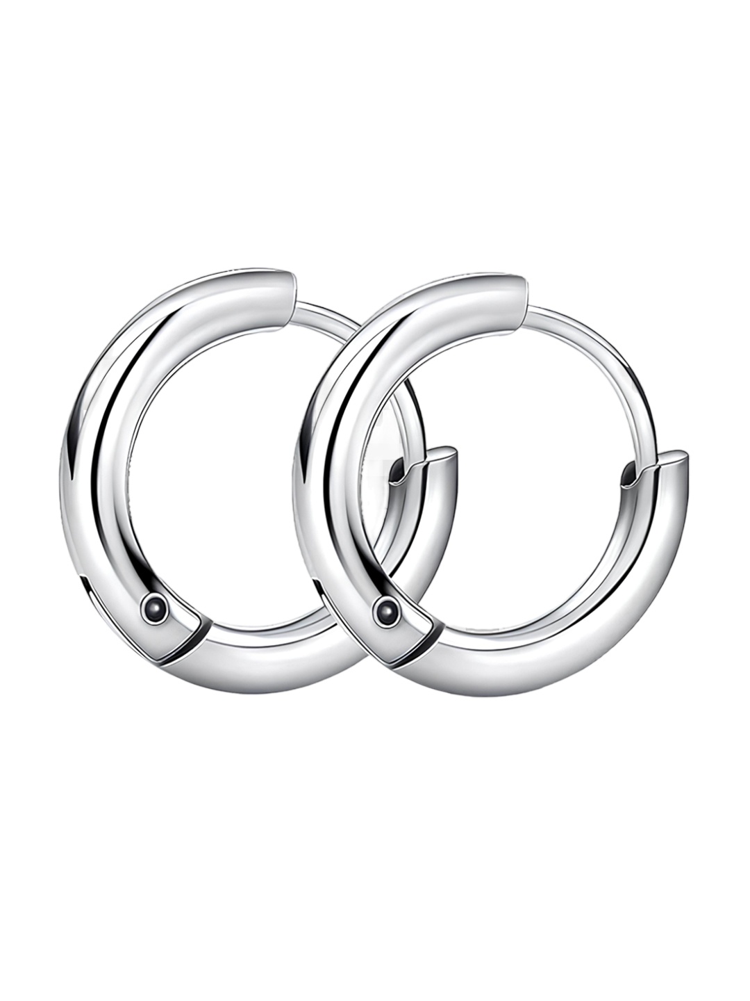 

KARISHMA KREATIONS Stainless Steel Silver-Plated Contemporary Hoop Earrings