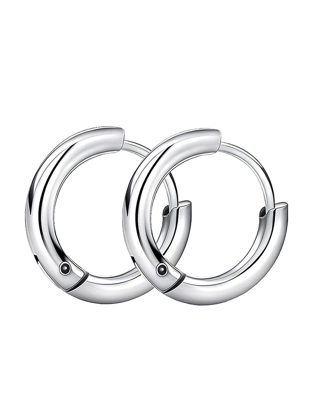 

KARISHMA KREATIONS Men Silver-Plated Stainless Steel Hoop Earrings