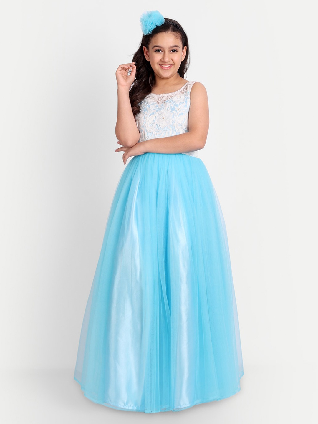 

TILISM Girls Net Maxi Dress, Blue