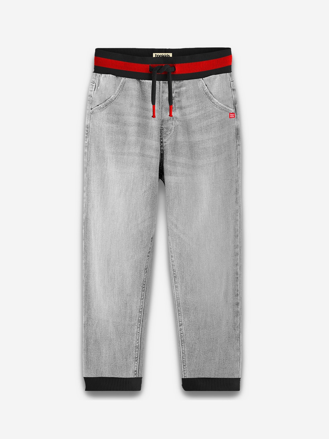 

BONKIDS Boys Heavy Fade Cotton Denim Joggers, Grey