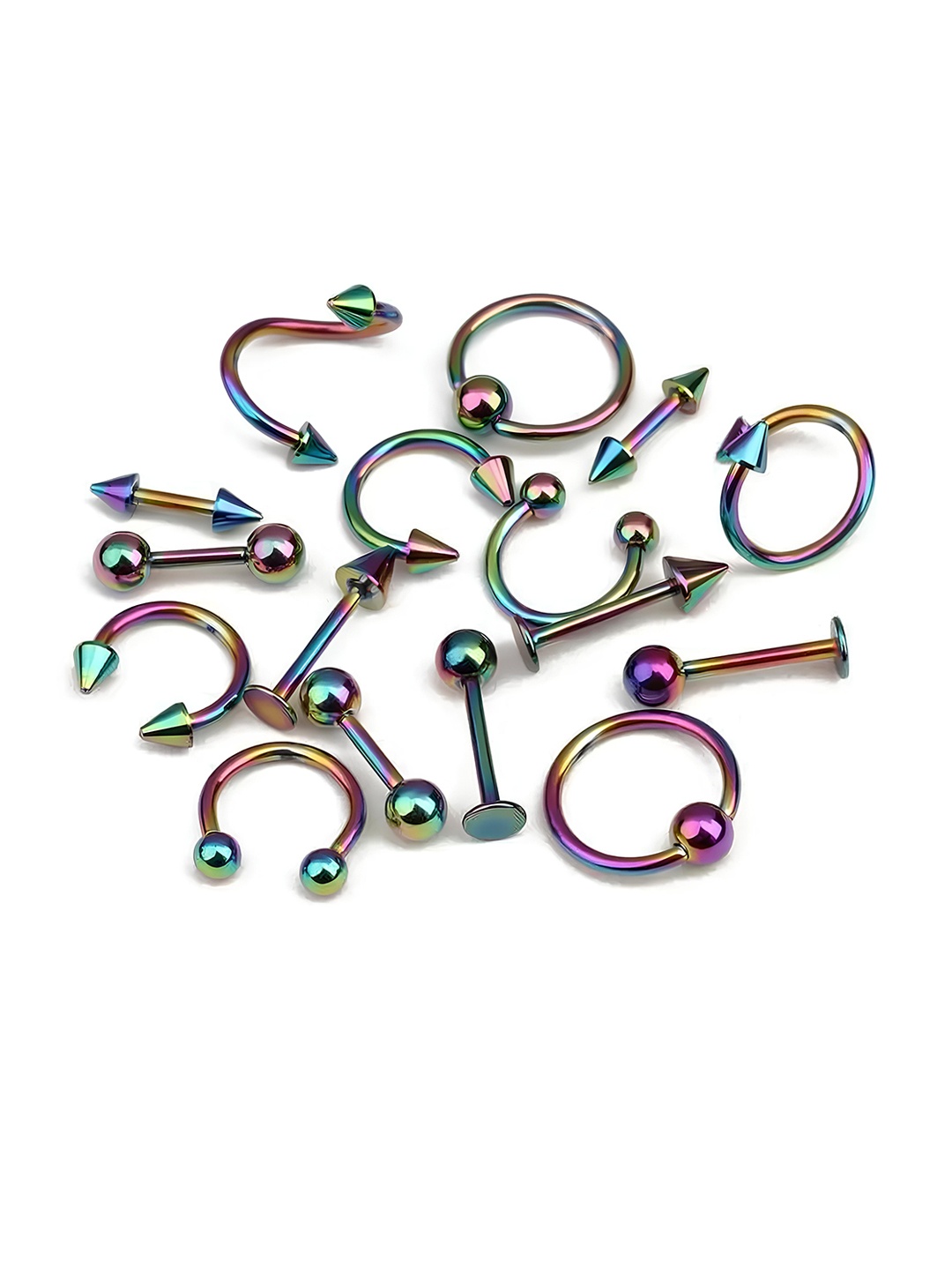 

KARISHMA KREATIONS Unisex Set Of 8 Contemporary Stud Earrings, Green