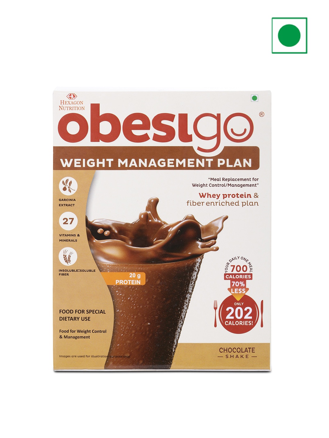 

Obesigo BLCD Weight Management Plan - 7 Sachets 50g Each, Brown