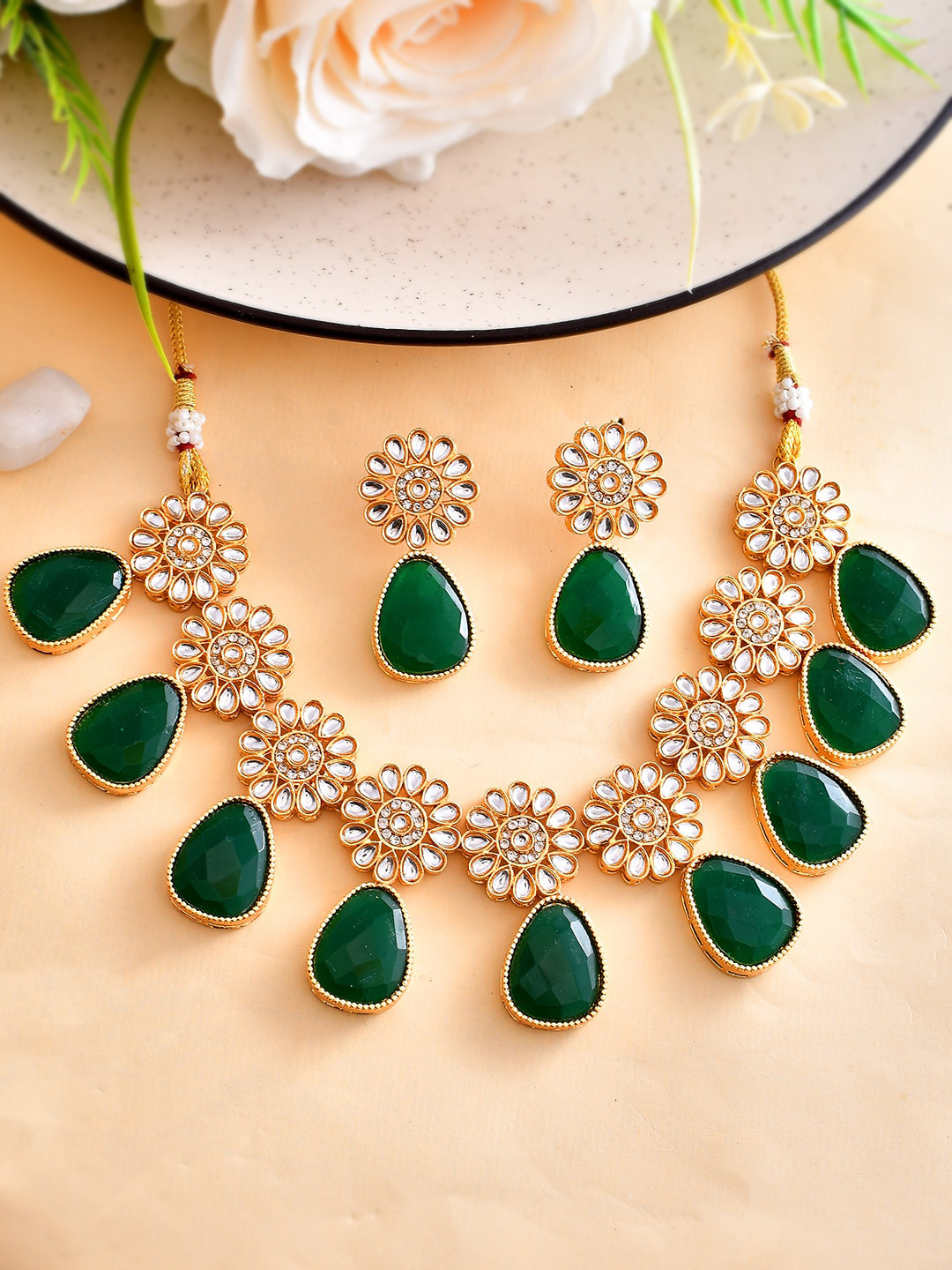 

Shoshaa Gold Plated Kundan Studded Jewellery Set