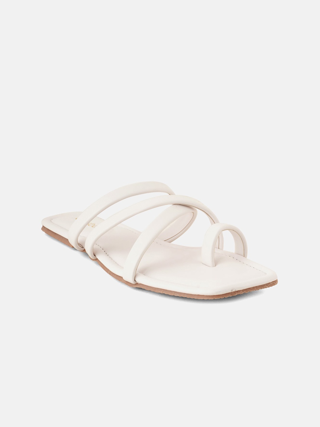 

DressBerry White Strappy One Toe Flats