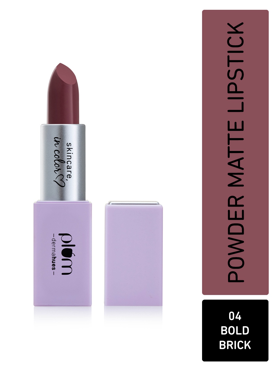 

Plum Velvet Haze Powder Matte Finish Lipstick With SPF 30 - 4.2g - Bold Brick 04, Na
