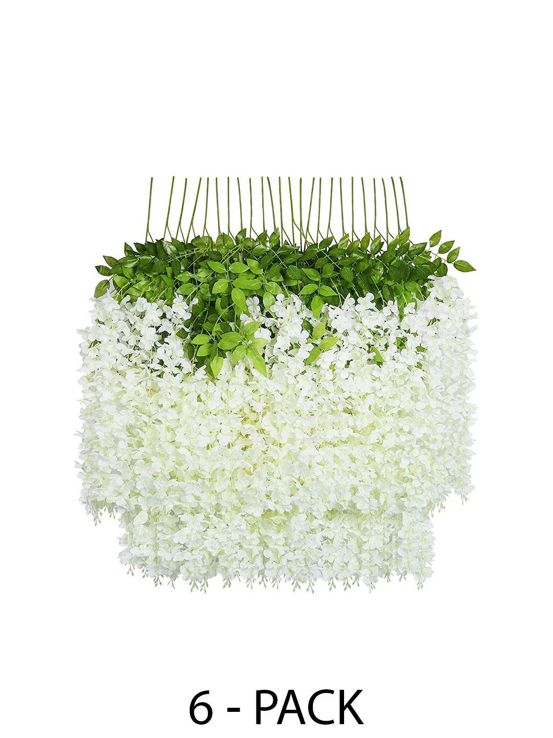 

Fourwalls White & Green 6 Pieces Hanging Orchid Flowers