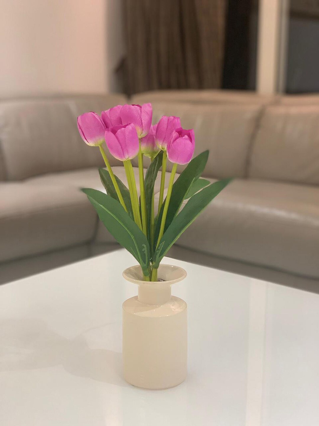 

Fourwalls Purple & Green Tulip Artificial Flowers