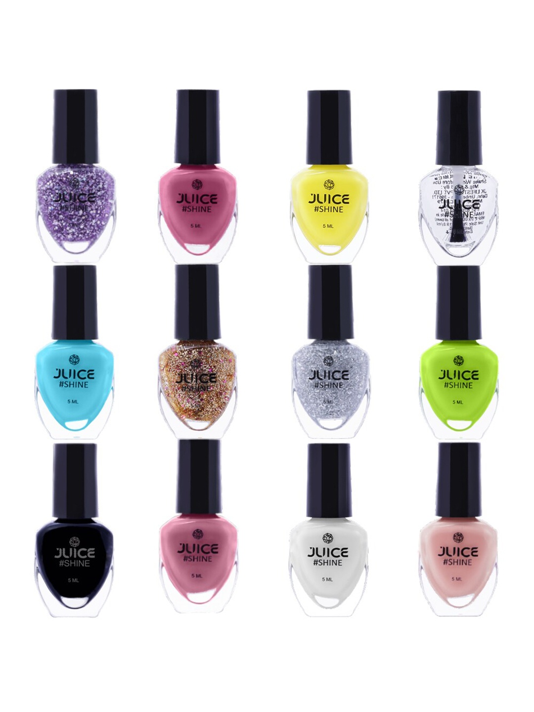 

JUICE Shine 12Pcs Nail Polish - 5ml Each - 102-111-251-40-72-282-S18-S26-S28-49-50, Multi