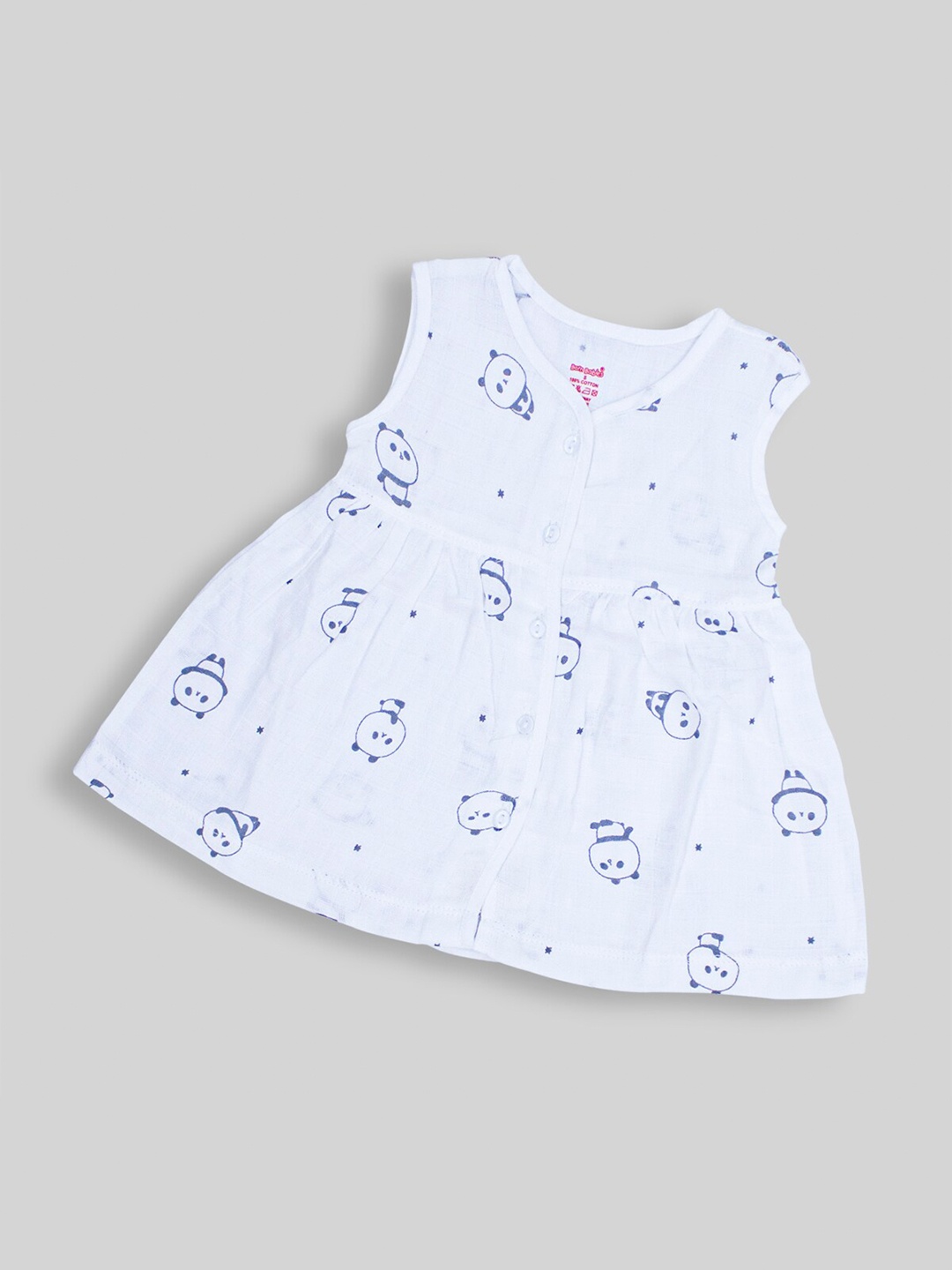 

Born Babies Unisex Kids Graphic Printed Cotton Fit & Flare Dress, Grey