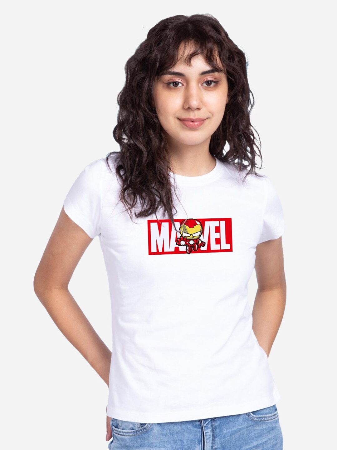 

Bewakoof Iron Man Printed Cotton T-shirt, White
