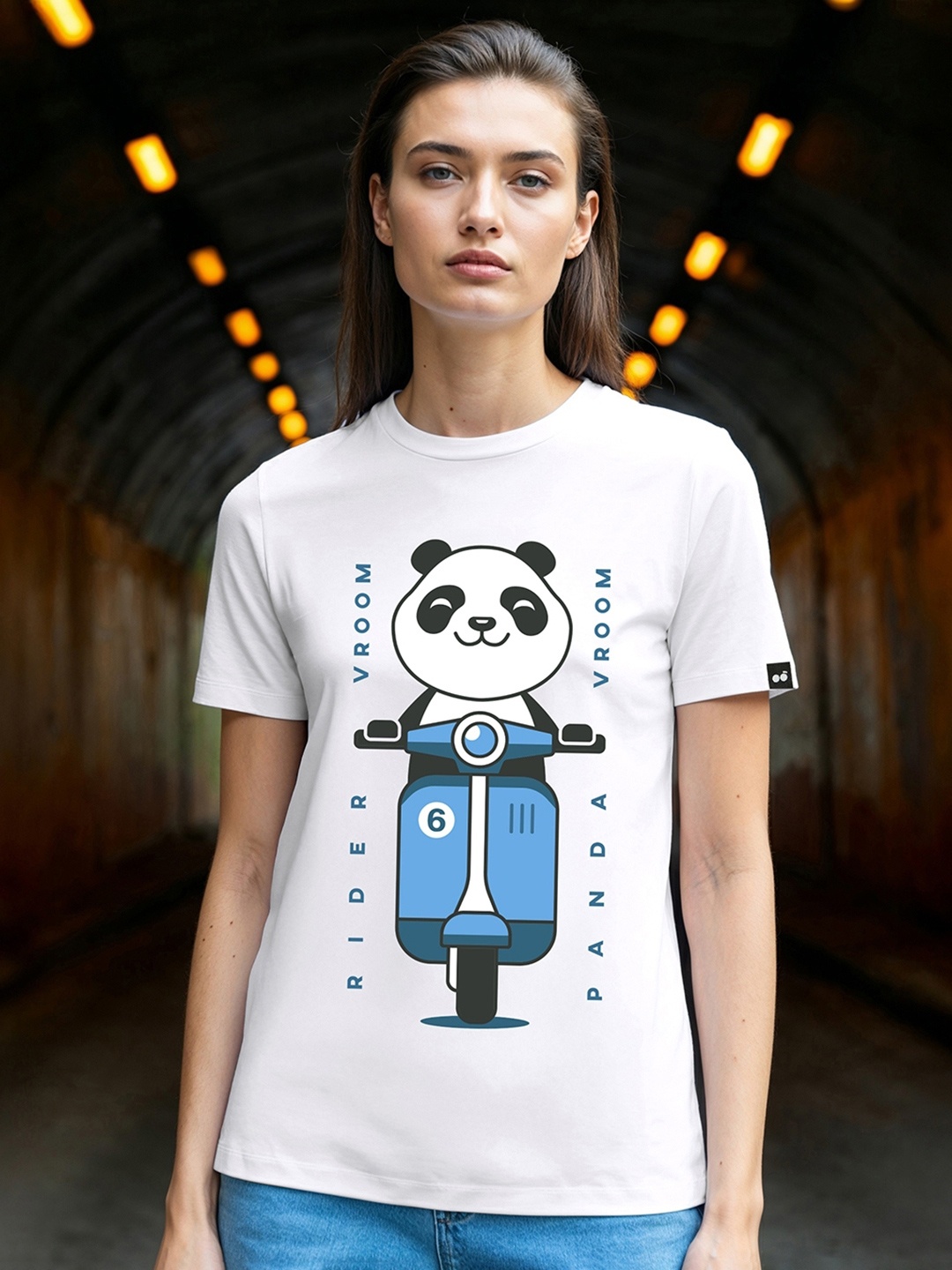 

Bewakoof Panda Printed Cotton T-shirt, White