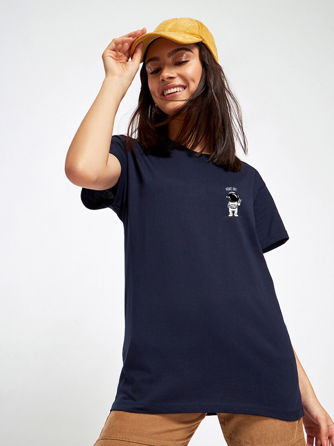 

Bewakoof Graphic Printed Round Neck Cotton Relaxed Fit T-shirt, Blue