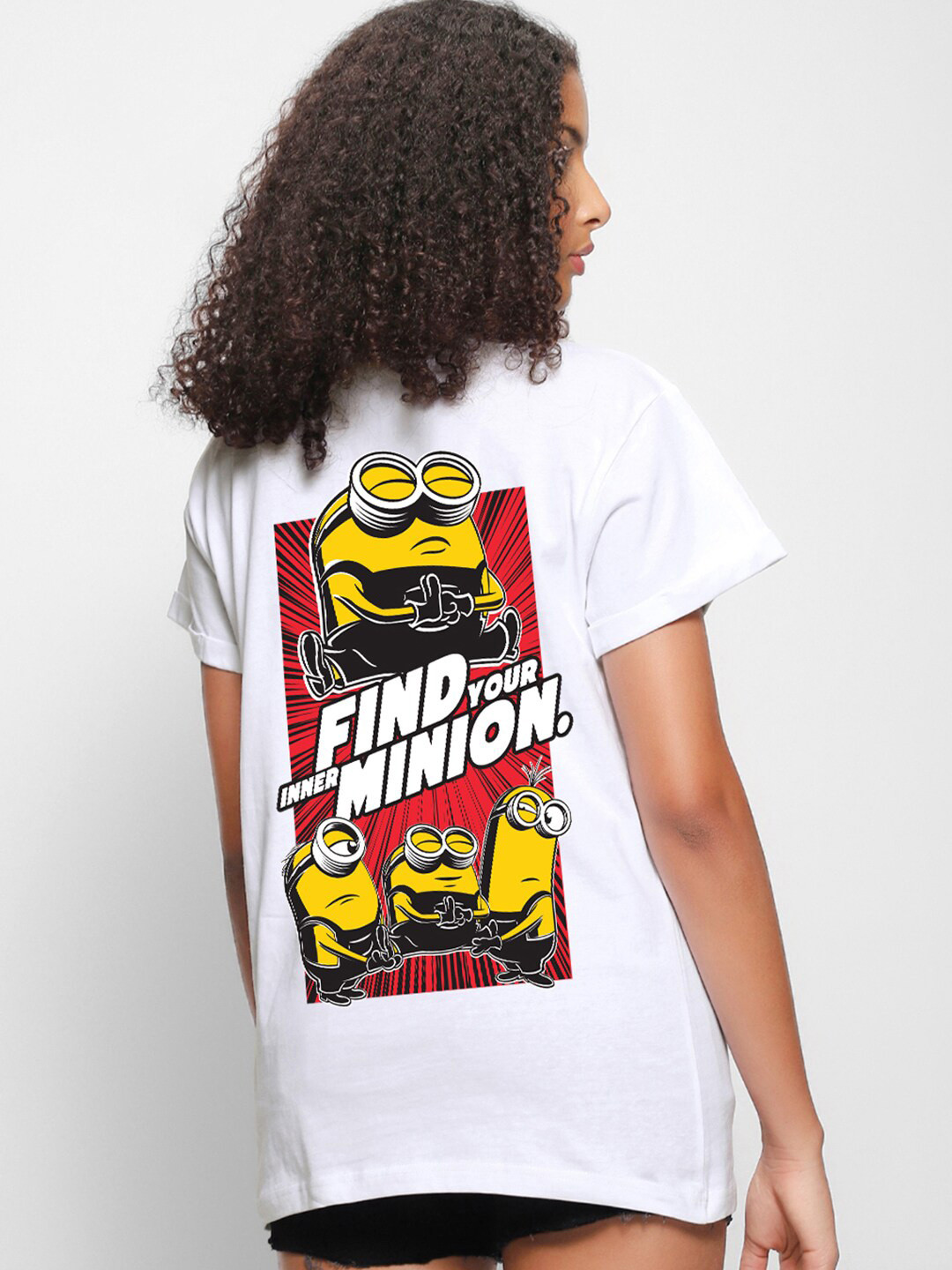 

Bewakoof Minions Printed Relaxed Fit Cotton T-shirt, White