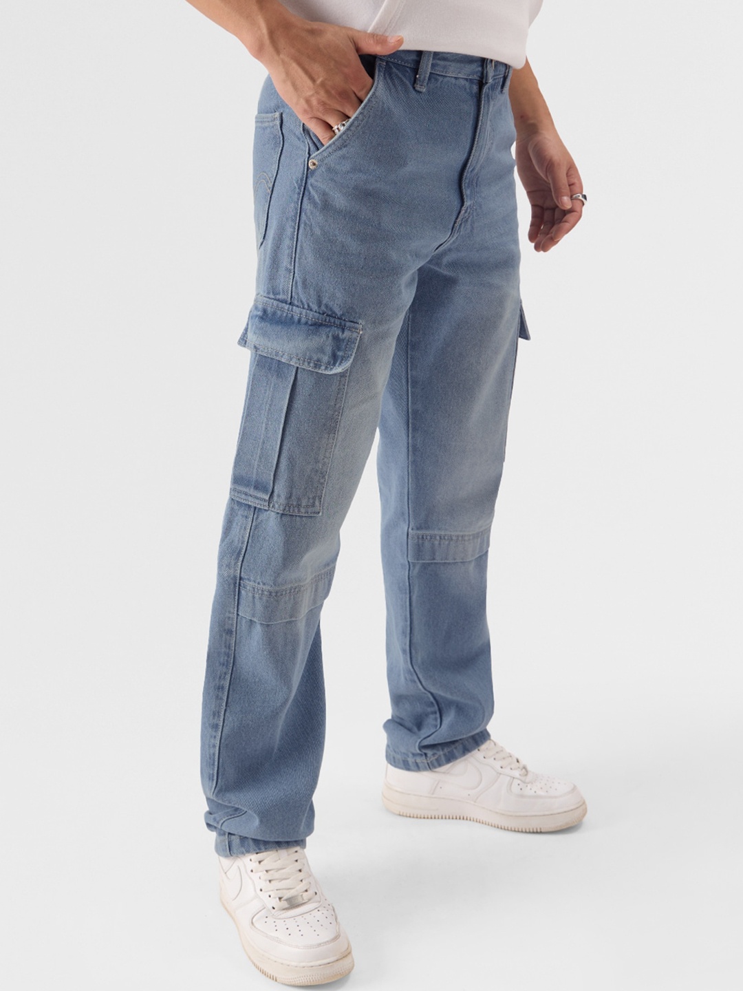 

The Souled Store Men Mid-Rise Clean Heavy Fade Stretchable Jeans, Blue