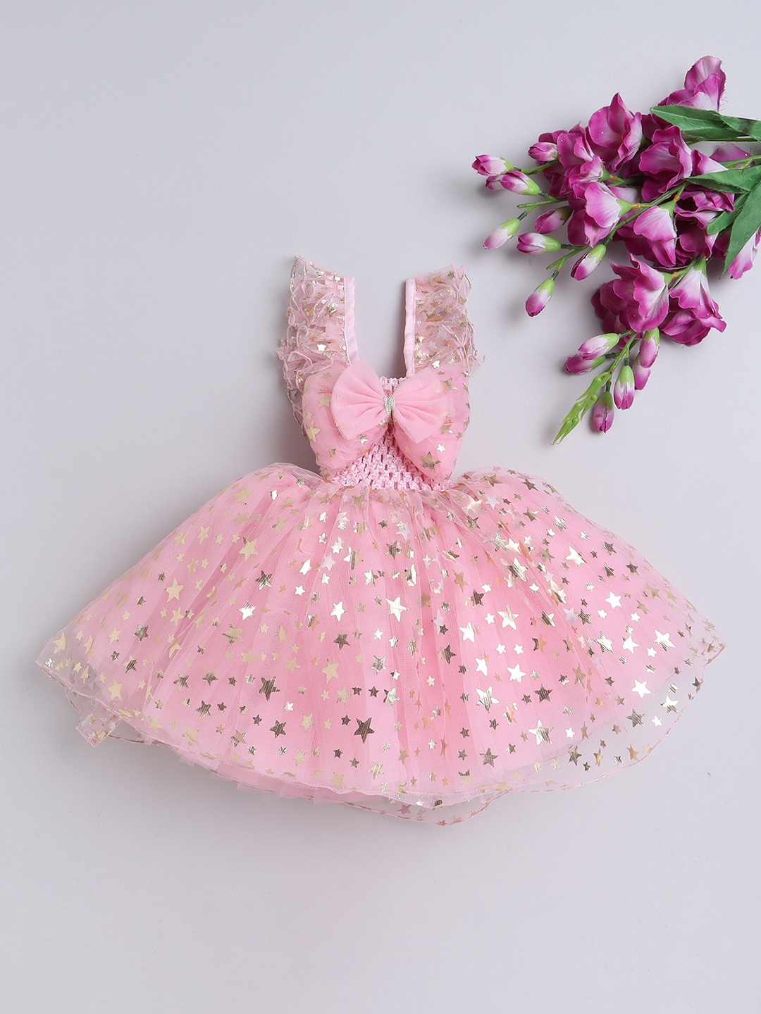 

TINY MINY ME Girls Embellished Net Fit & Flare Dress, Pink
