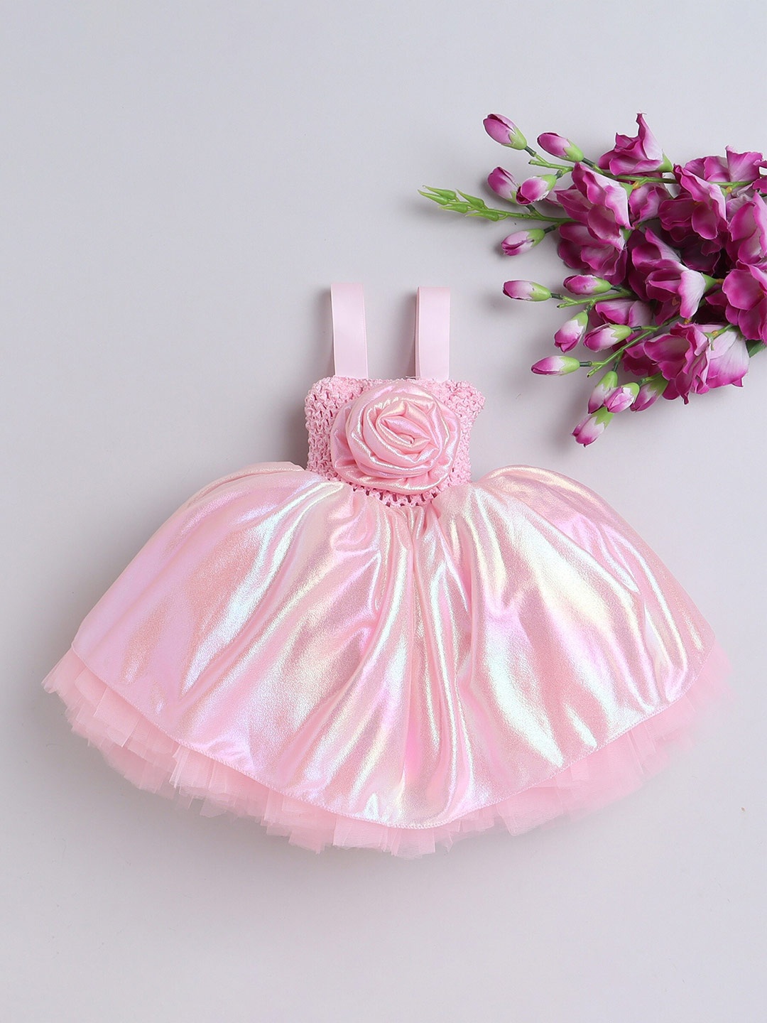 

TINY MINY ME Girls Embellished Net Fit & Flare Dress, Pink