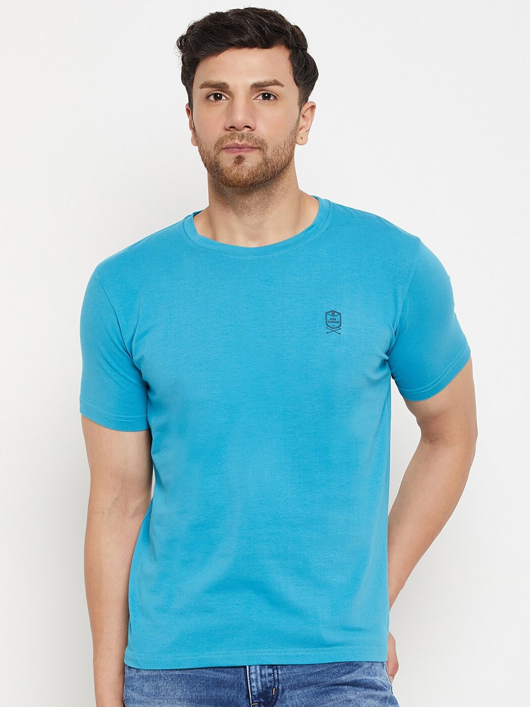 

Duke Round Neck Slim Fit Cotton T-shirt, Blue