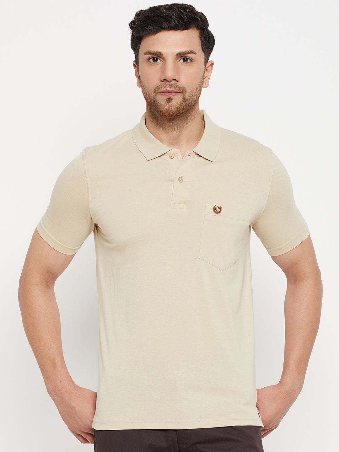 

Duke Polo Collar Pockets Cotton T-shirt, Beige